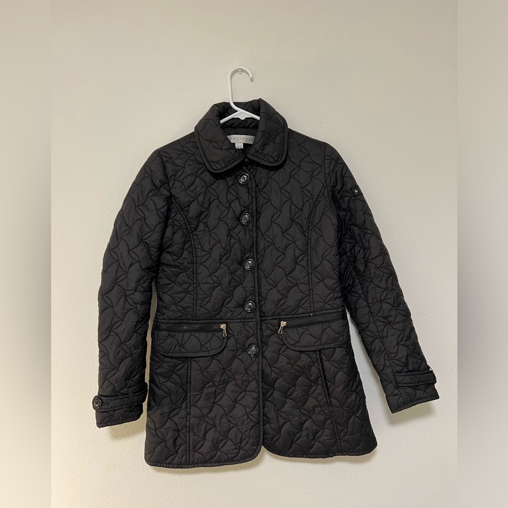 Larry Levine Black Quilted Jacket